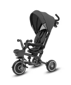 5-in-1 RELAX Driewieler Grijs – Verstelbaar, 360° Draaibaar Zitje en Duwstang