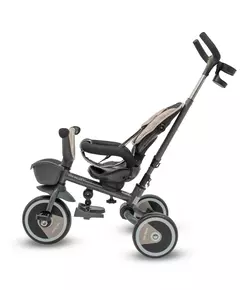 5-in-1 RELAX Driewieler Beige – Verstelbaar, 360° Draaibaar Zitje en Duwstang