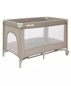 Reisbedje - campingbedje beige - inklapbaar met matras