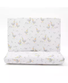 Beddengoedset Baby - Gansjes - Zonder Vulling - Dekbedovertrek 90 x 120 cm