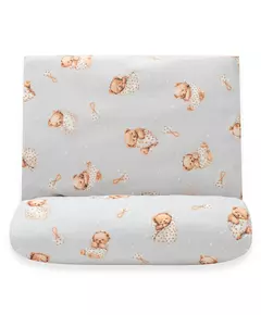 Beddengoedset Baby - Sweet Teddy Bear Grijs - Zonder Vulling