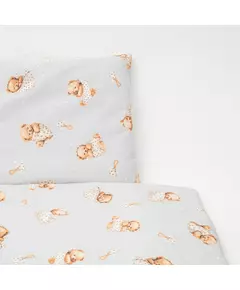 Beddengoedset Baby - Sweet Teddy Bear Grijs - Zonder Vulling
