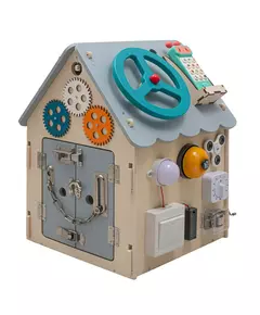 Montessori Activiteitenhuis met LED – educatief houten speelhuisje