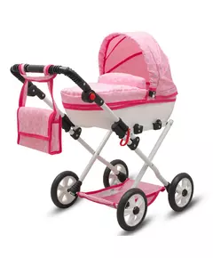 Poppenwagen - COMFORT Roze - Luxe Wiegwagen - Verstelbare Handgreep