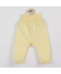 Babybroek - Lichtgeel - Maat 50 - Katoen - Voetjes - Baby kleding