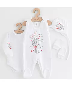 Babyset - 4-delige set - Wit en grijs - Maat 62 (3-6 maanden)