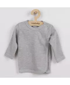 Baby shirt - Grijs - Maat 50 - Lange mouwen - Asymmetrische sluiting
