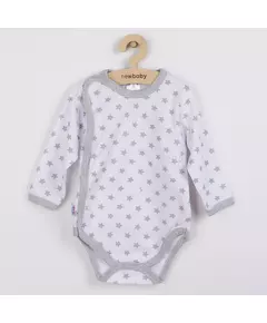 Babybody - Grijze sterren - Lange mouwen - Maat 74 (6-9 maanden)