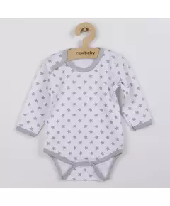 Baby bodysuit - Lange mouwen - Grijze sterretjes - Maat 86 (12-18m)