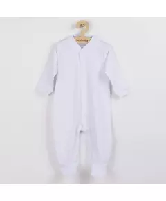 Baby Jumpsuit - Klassiek wit - Lange mouwen - Drukknopen