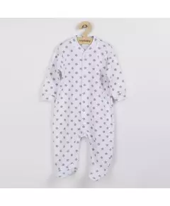 Baby Jumpsuit - 100% Katoen - Maat 74 (6-9 maanden) - Grijze Sterren