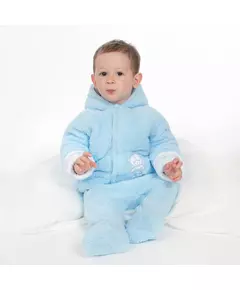 Jumpsuit - Lichtblauw - Teddybeer Motief - Fleece - Winterkleding