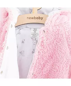 Winterjas - Soft Pink - Teddybeer Capuchon - Maat 86 (12-18 maanden)