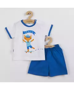 Kinderkleding - 2-delige set - T-shirt met vos en skateboard