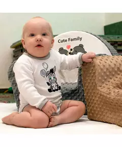 Babymuts - Grijs/Wit - Maat 68 (4-6m) - 100% Katoen - Babyaccessoire