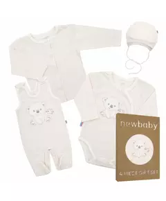 Kleding Set - 4-delig - Beige - Maat 62 (3-6 maanden) - Babymuts
