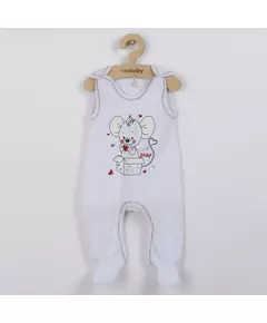 Baby onesie - White - Mouse illustratie - Maat 86 (12-18 maanden)