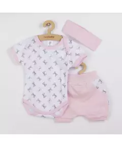 Babykleding - 3-delige set - Zomer - Roze - maat 92 (18-24 maanden)