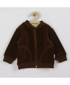 sweatshirt - donkerbruin - maat 92 (18-24 maanden) - fluweelachtige stof