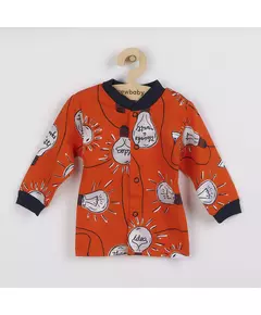 Baby Cotton Coat - Maat 80 - Oranje met gloeilampen - 100% katoen
