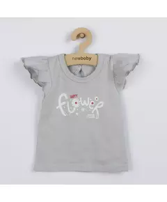Kleding - Babyset - T-shirt met korte mouwen - Broek met bloemen