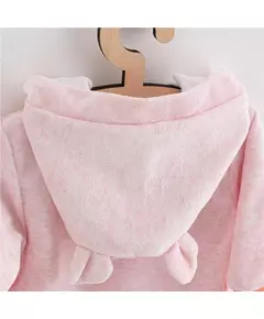 Overall - Roze - Capuchon - Lange mouwen - Maat 74 - Teddybeer