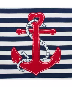 Baby Romper - Gestreept - Marineblauw met Rood-Anker - Maat 56 (0-3 maanden)