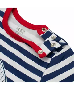 Boys summer jumpsuit - maat 56 (0-3 maanden) - blauw-witte strepen