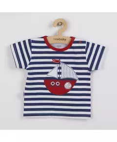 Baby set - T-shirt en korte broek - gestreept en effen rood