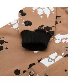 Kinderonesie - Bruin met verfspatten - Capuchon met oortjes
