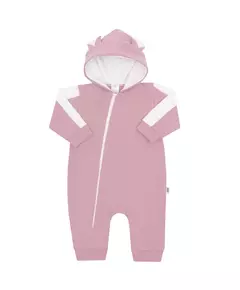 Baby jumpsuit - Roze met capuchon - Rits aan de voorkant