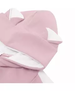 Baby jumpsuit - Roze met capuchon - Rits aan de voorkant