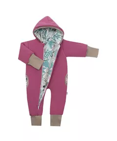 Overalls - Paars-roze - Met capuchon - Rits aan de voorkant