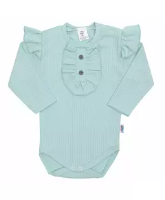 Baby body - Mintgroen - Geribbelde stof - Maat 80 (9-12 maanden)