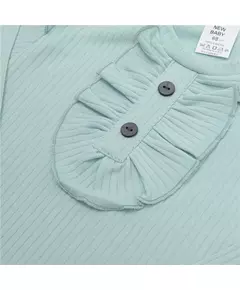 Baby body - Mintgroen - Geribbelde stof - Maat 80 (9-12 maanden)