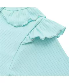 Baby Romper - Lange Mouwen - Mintgroen - Katoen - Maat 80 (9-12 maanden)