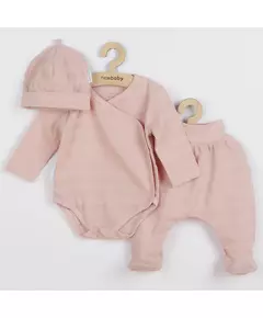 Babyset - 3-delig - Roze - Romper, broek met voetjes en muts