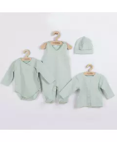 Babyset - 4-delige set - Mintgroen - Maat 56 (0-3 maanden)