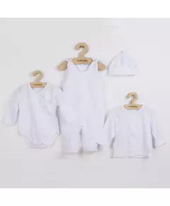 Babykleding - 4-delige set - Wit - Maat 56 (0-3 maanden)