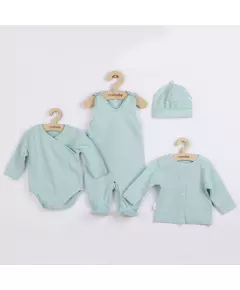 Babykleding - 4-delige set - Maat 62 - Pasteltinten - Onesie