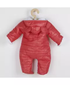 Baby Winterjumpsuit - Rood - Gewatteerd - Met Capuchon en Oortjes