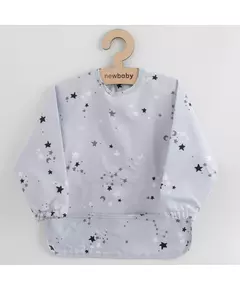 Babylongslab - lange mouwen - lichtgrijs - sterren en manen patroon