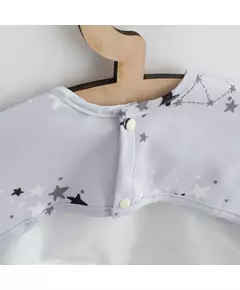 Babylongslab - lange mouwen - lichtgrijs - sterren en manen patroon