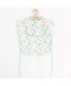 Slabbetje - 42x35 cm - Groen met regenbogen en dieren - Waterdicht