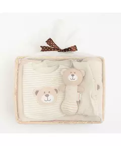 Baby Gift Set - 4-Piece - Biologisch Katoen - Beige - Jumpsuit
