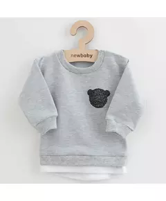 Babykleding - 2-delige set - Grijze trui met teddybeer