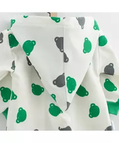 Jumpsuit - Crèmekleurig - Berenkopjes - Met capuchon - Maat 68 (4-6m)