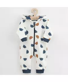 Jumpsuit - Langemouwen - Capuchon - Berenpatroon - 18-24 maanden