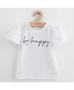 Baby Clothing - 2-Piece Set - Wit T-shirt met "be happy" tekst