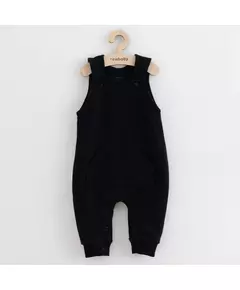 Tuinbroek - Zwart - Maat 62 (3-6 maanden) - Met brede bandjes en drukknopen